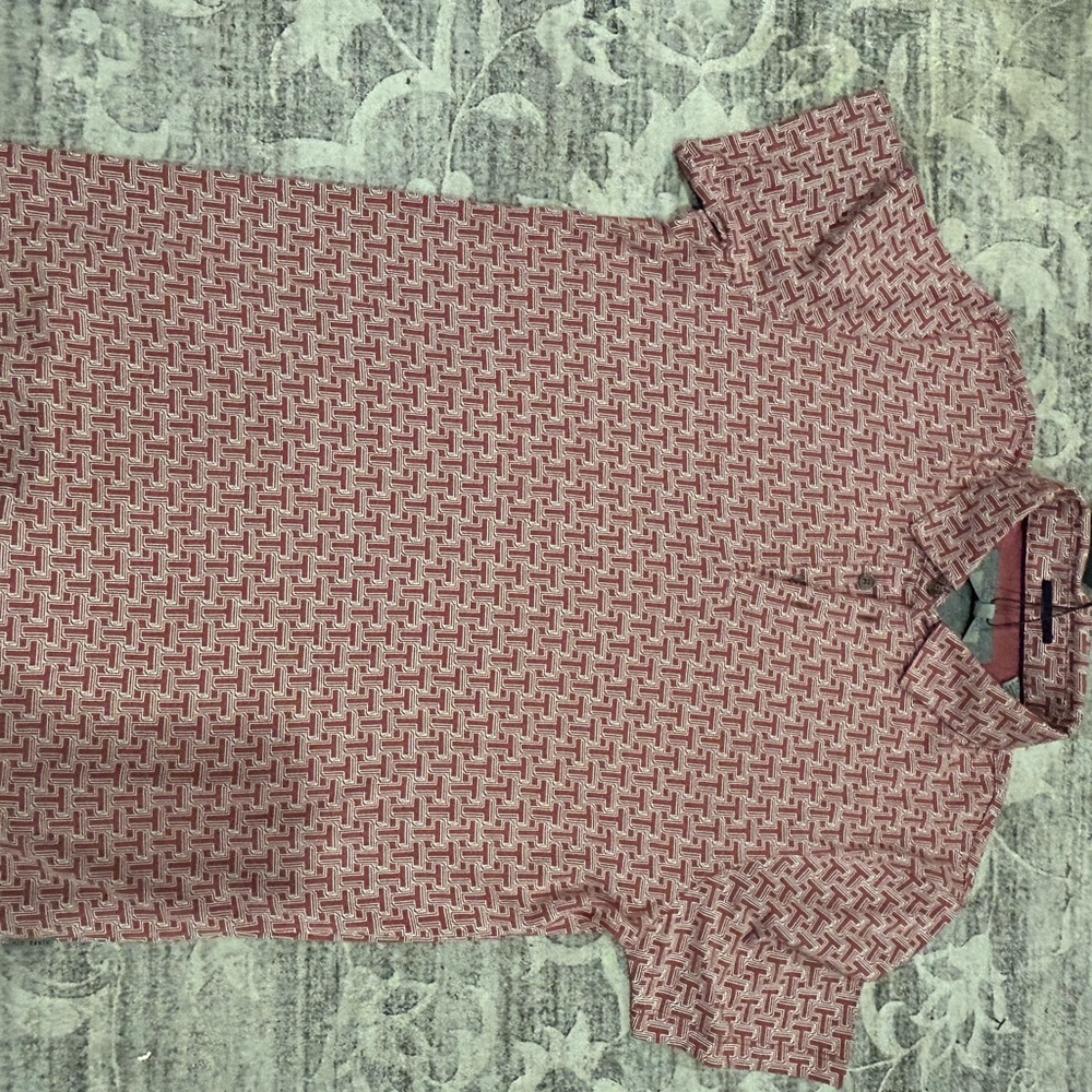 Ted Baker Geometric Red Polo